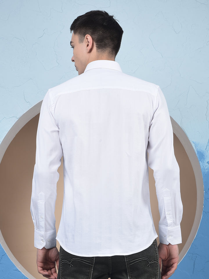 White Vertical Stripes Shirt