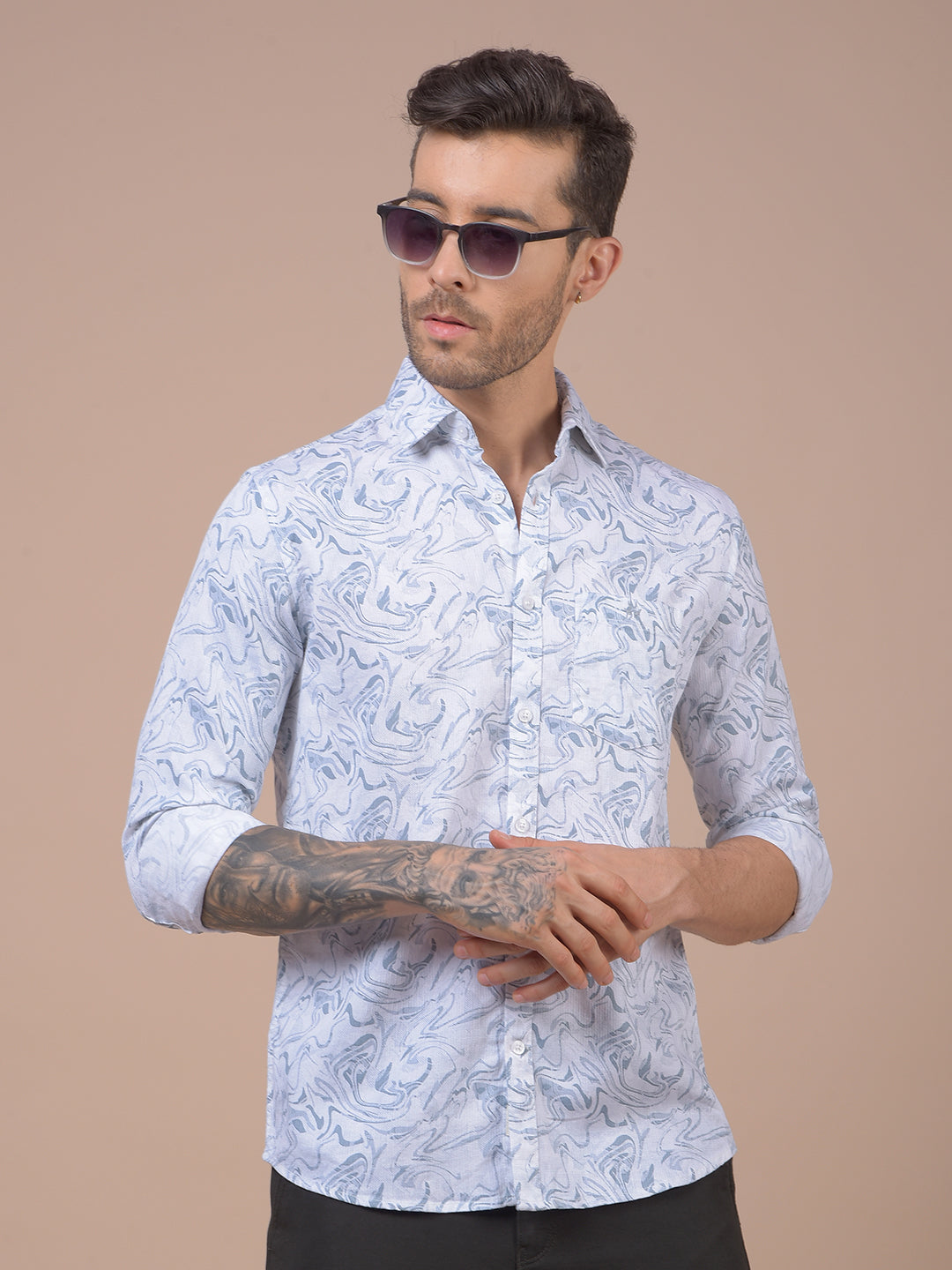 Blue Printed Shirt