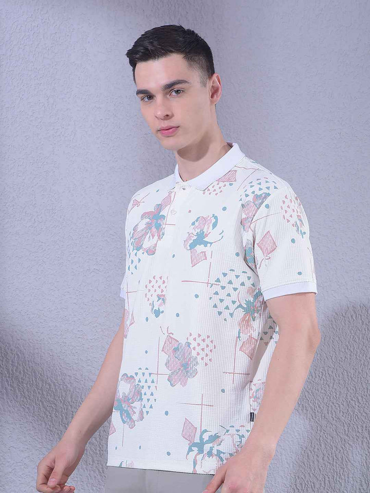 Blue Floral Print T-Shirt