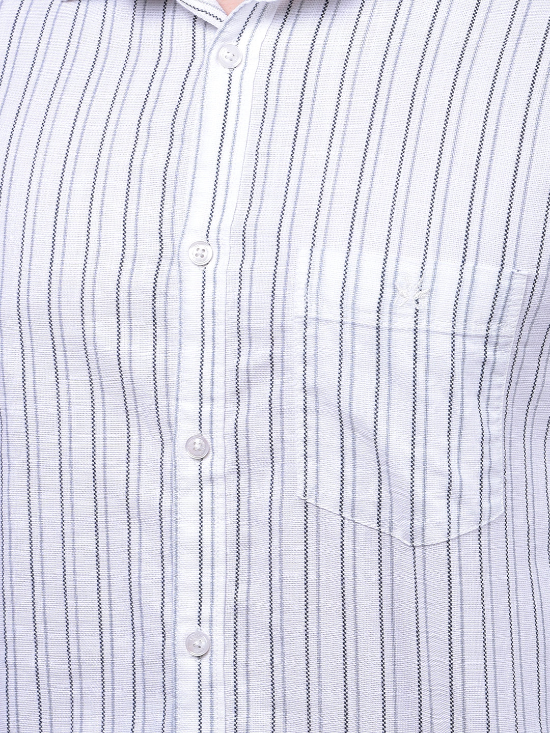 White Vertical Stripes 100% Cotton Shirt