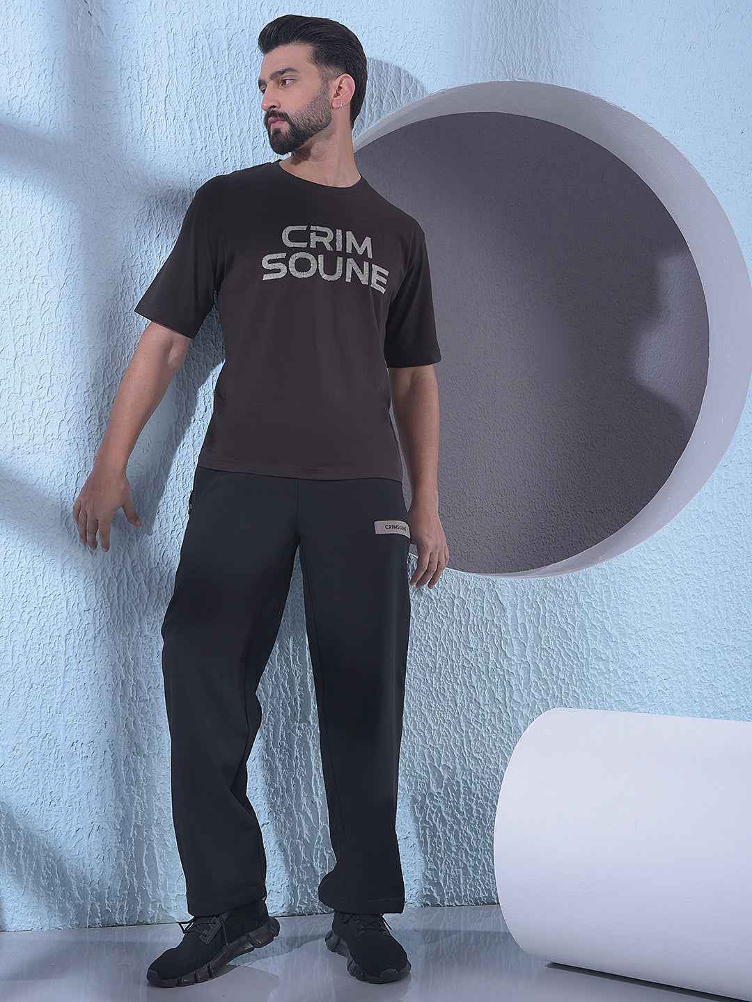 Brown Typographic Print T-Shirt