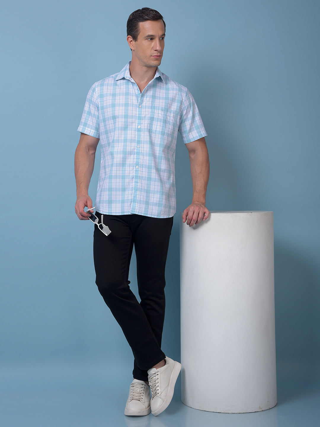 Green Checked 100% Cotton Shirt
