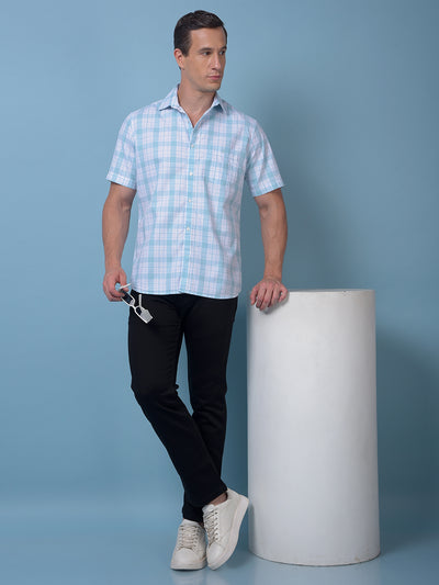 Green Checked 100% Cotton Shirt