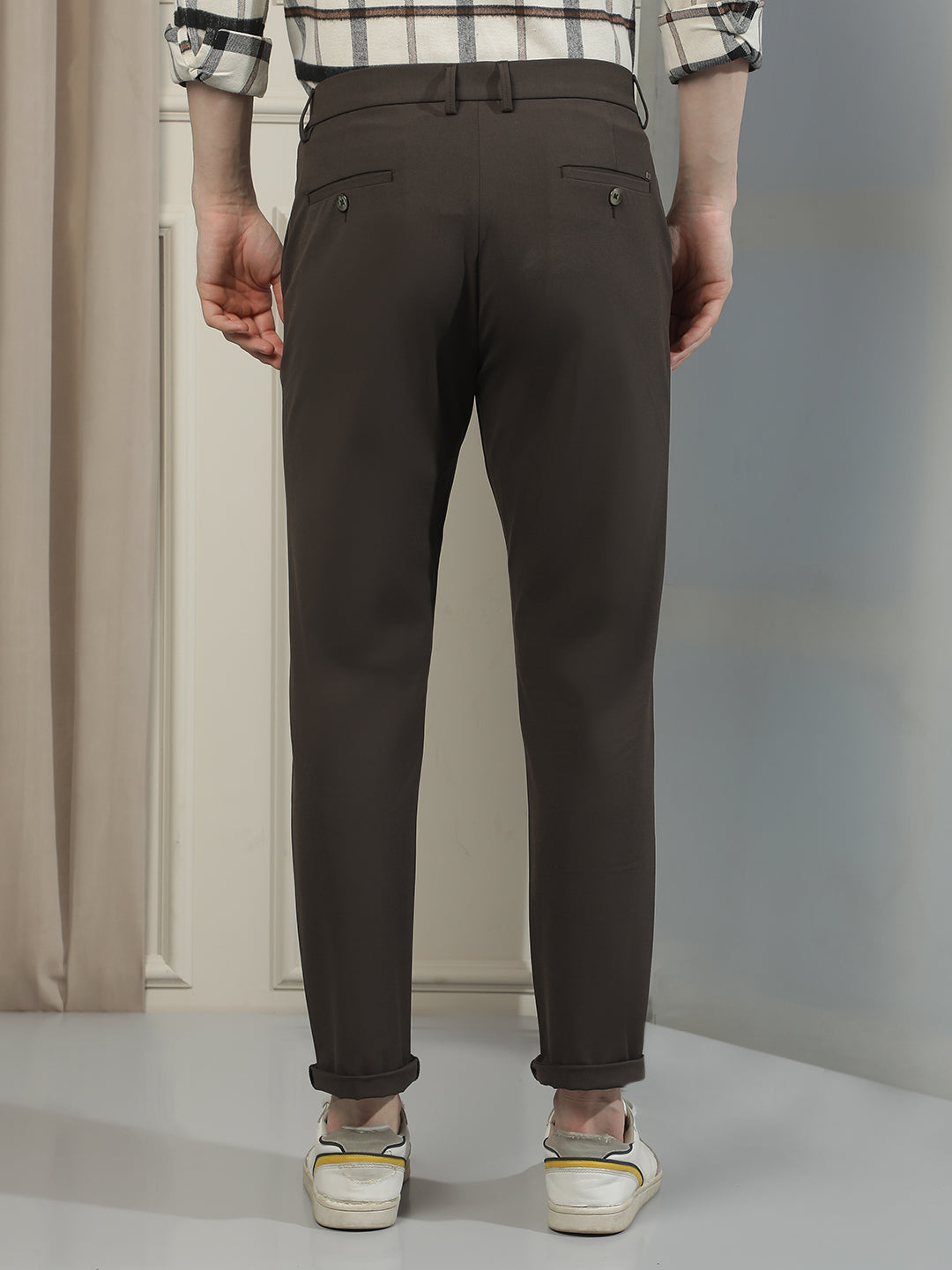 Contemporary Walnut Brown Chino Trousers