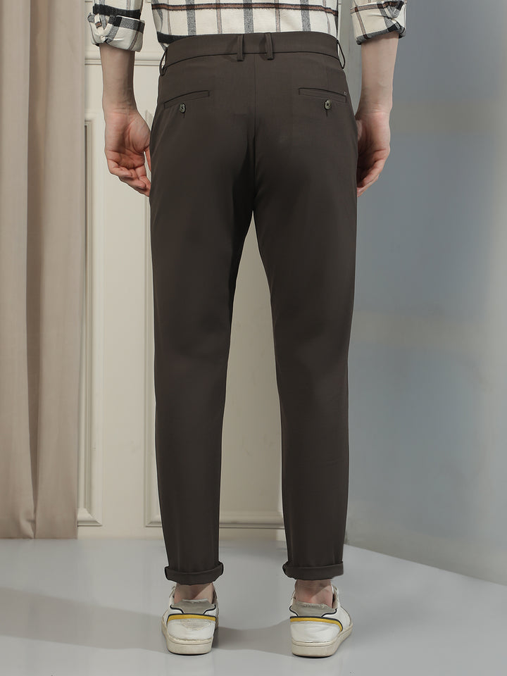 Contemporary Walnut Brown Chino Trousers