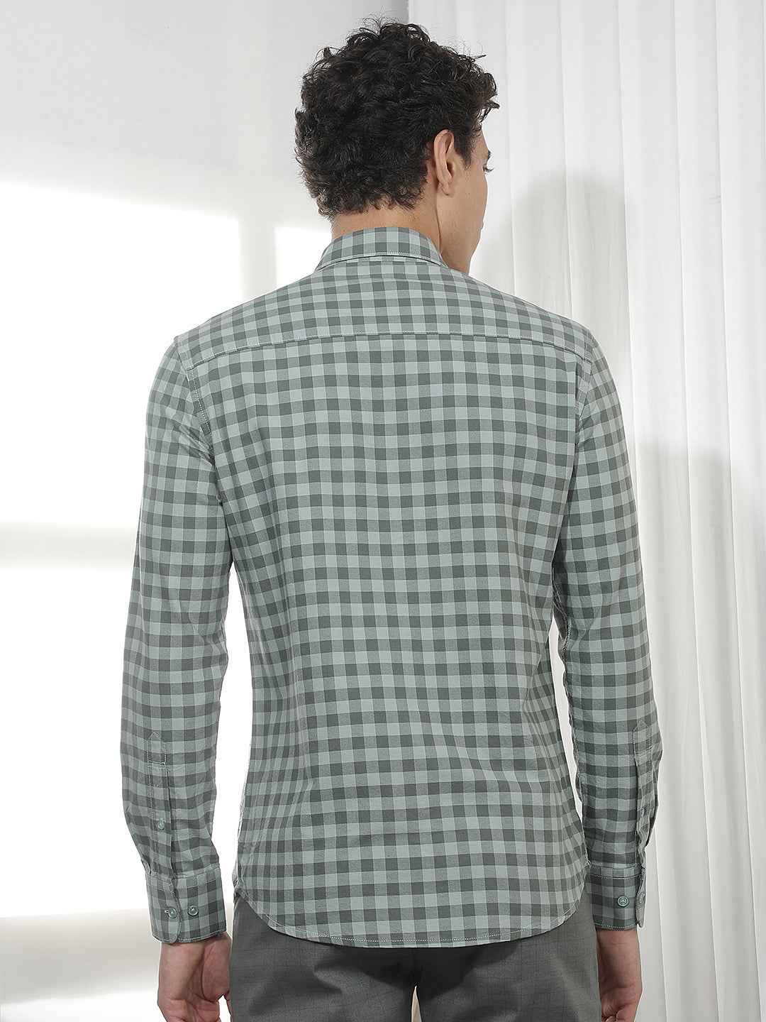 Green Checked 100% Cotton Shirt