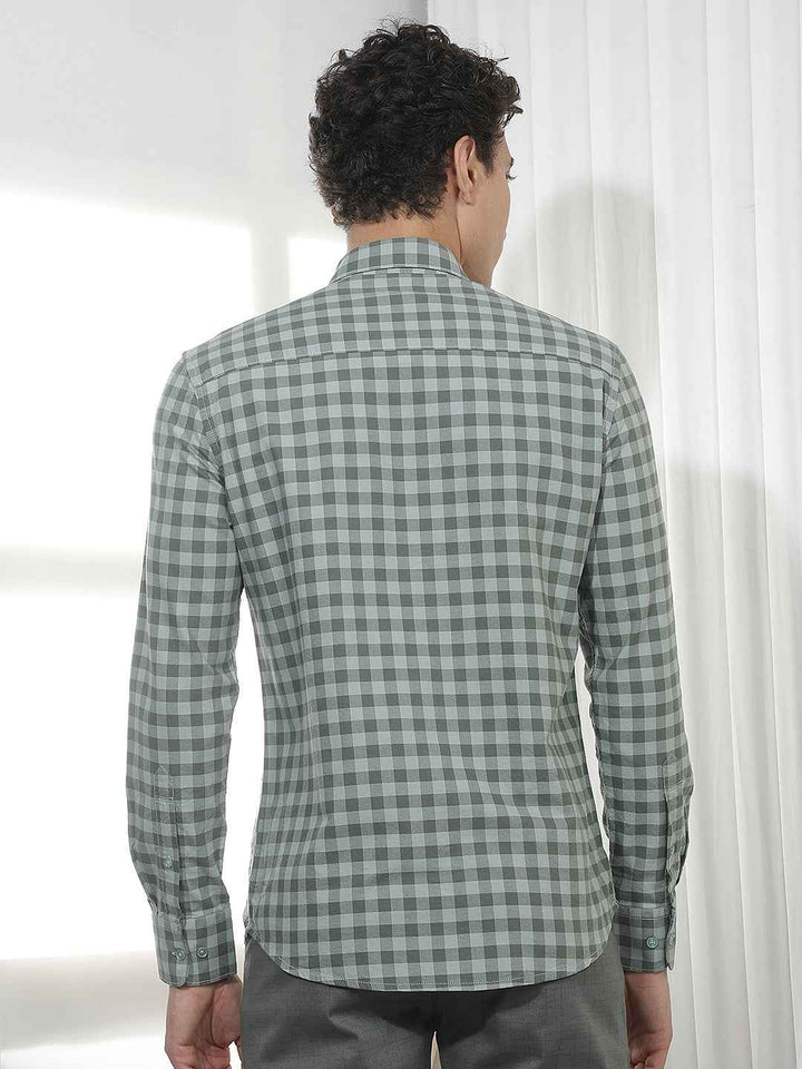 Green Checked 100% Cotton Shirt