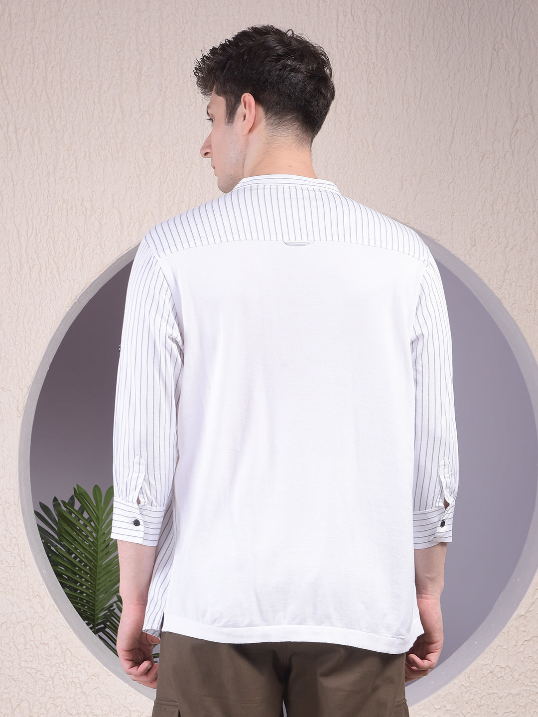 White Vertical Stripes Kurta