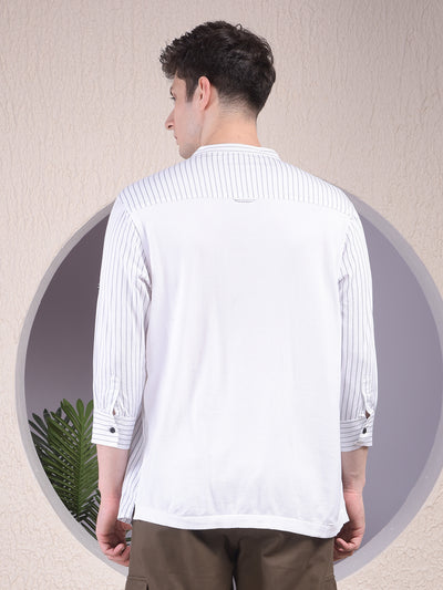 White Vertical Stripes Kurta