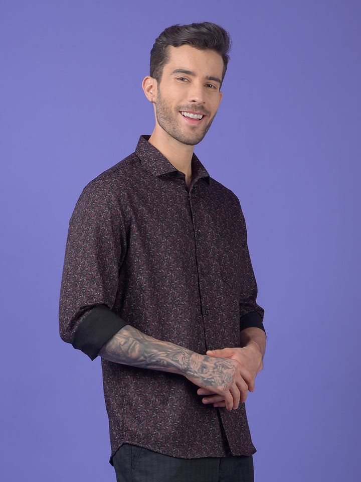 Wine Printed Shirt
