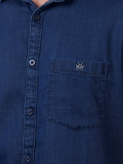 Blue 100% Cotton Denim Shirt