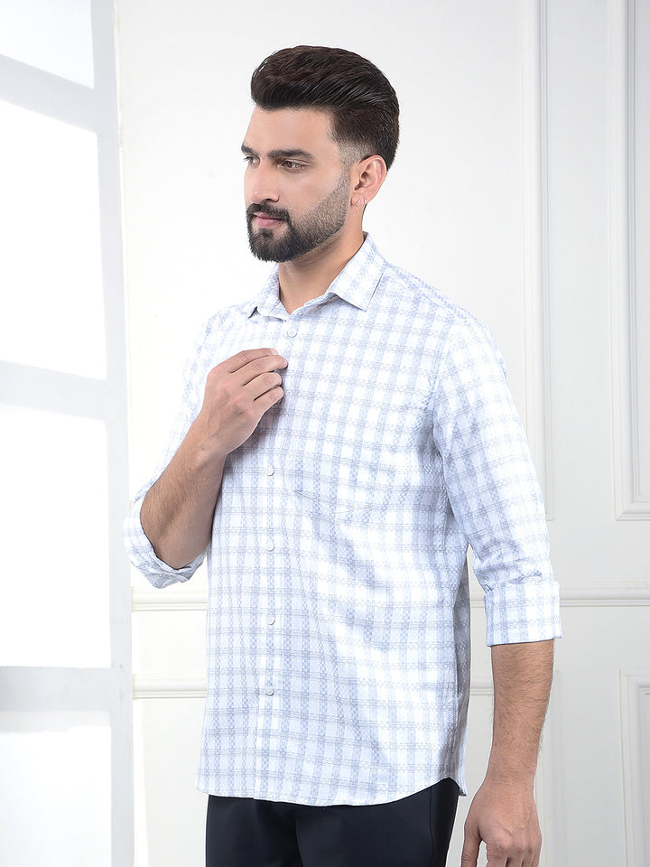 Grey Checked 100% Cotton Shirt