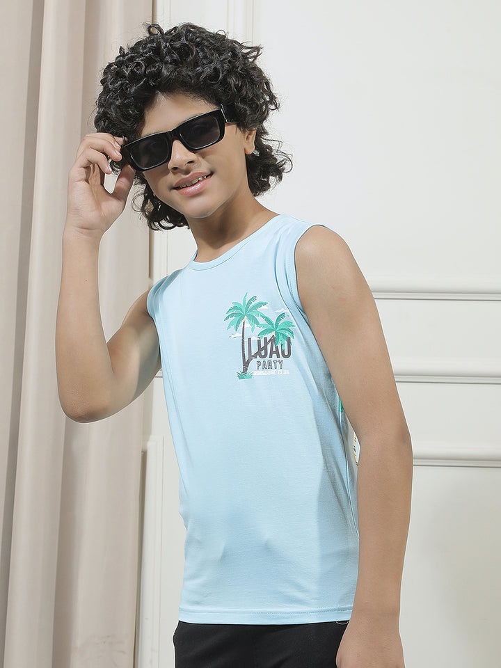 Sky Blue Typographic T-Shirt