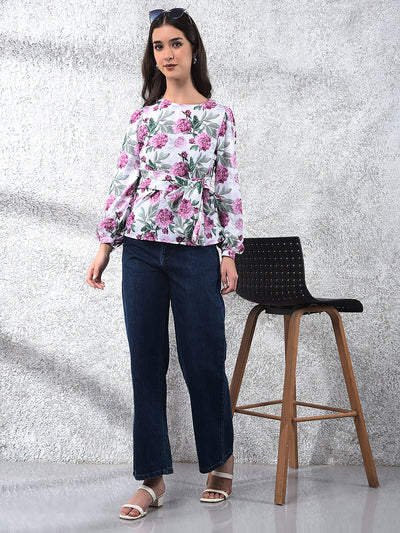 Multi-Color Floral Print Top