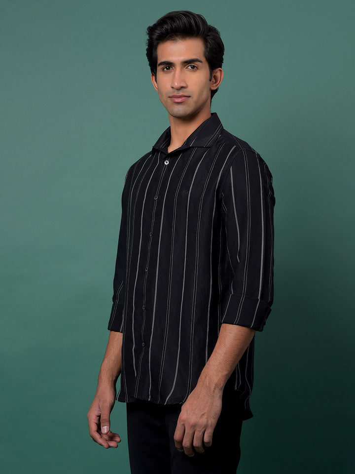 Black Vertical Stripes Shirt