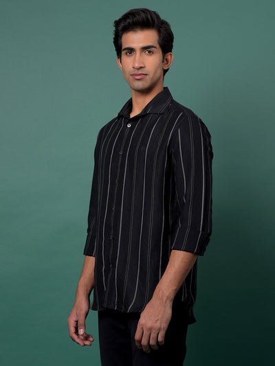Black Vertical Stripes Shirt