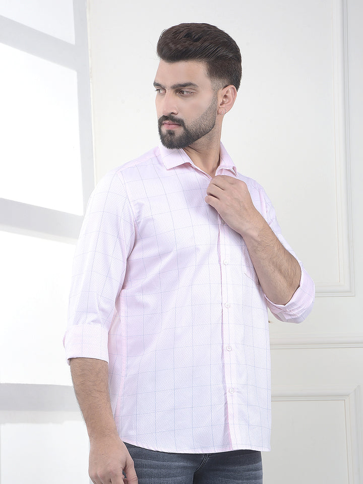 Pink Checked 100% Cotton Shirt