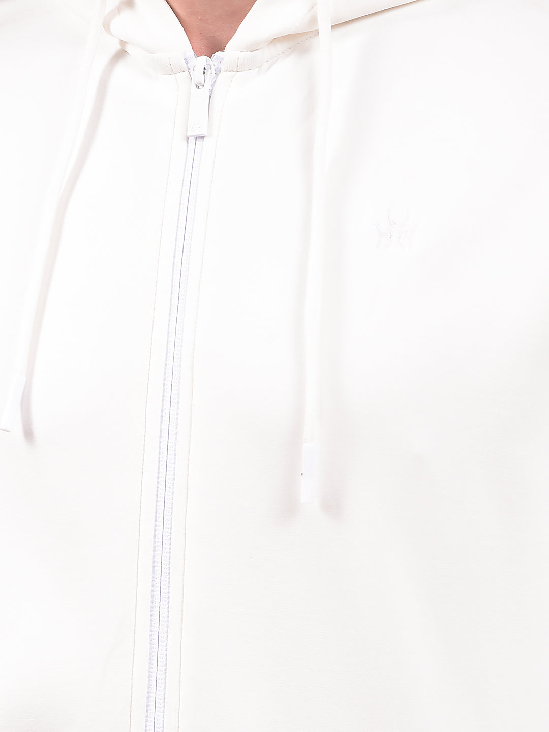 Off White Hooded Neck Sweatshirt