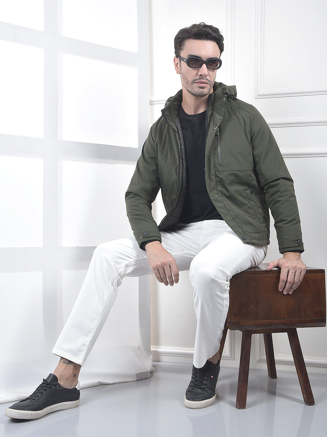 Green Hooded Puffer Jacket