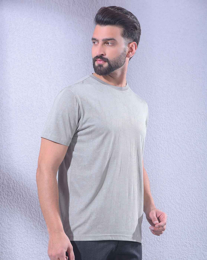 Grey Jacquard T-Shirt