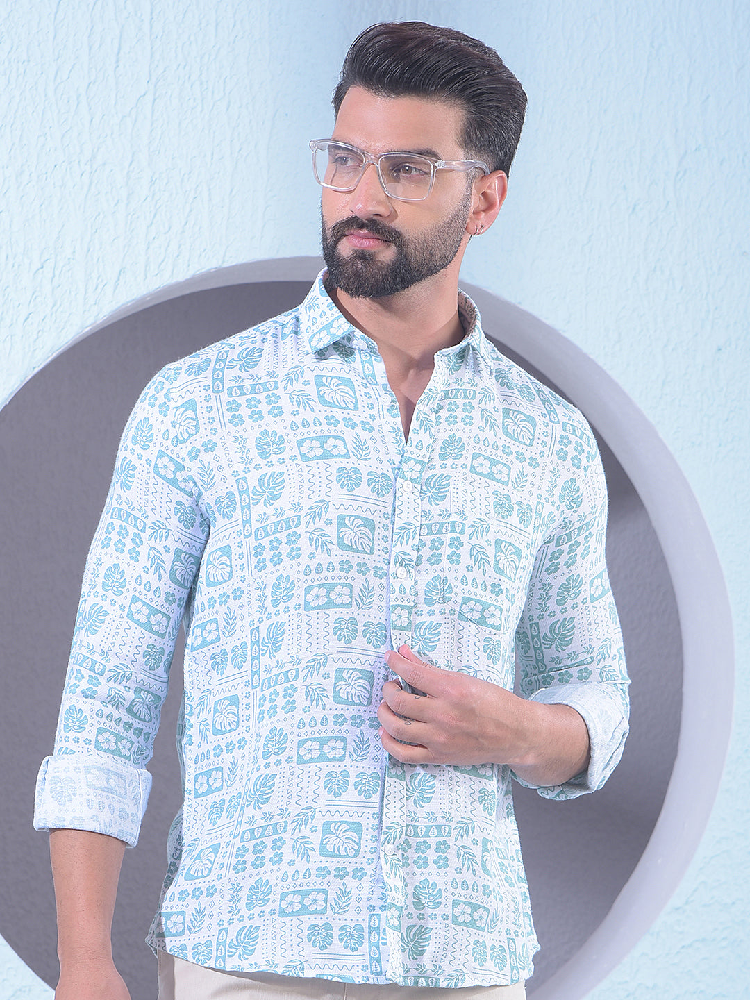 Green Printed Shirt