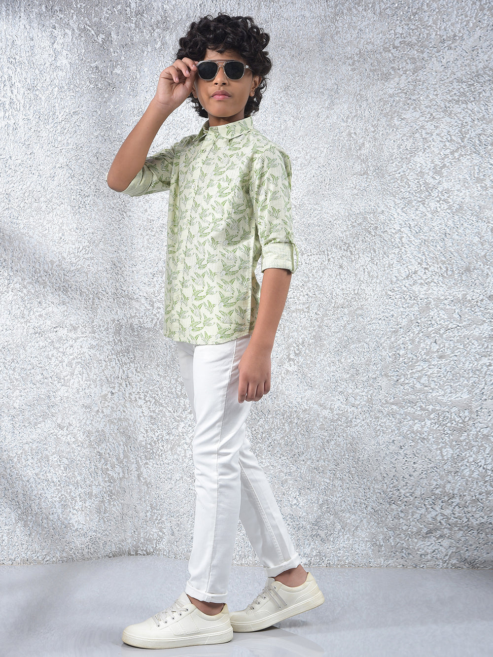 All-Day Comfort Green Floral Print Shirt