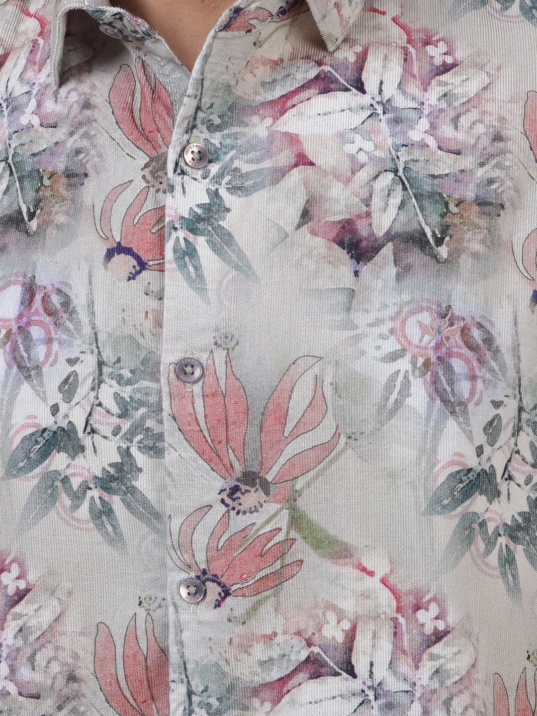 Multi-Color Floral Print 100% Cotton Shirt