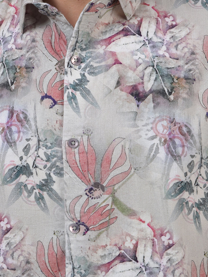 Multi-Color Floral Print 100% Cotton Shirt