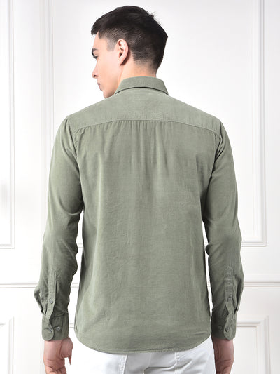 Green 100% Cotton Corduroy Shirt
