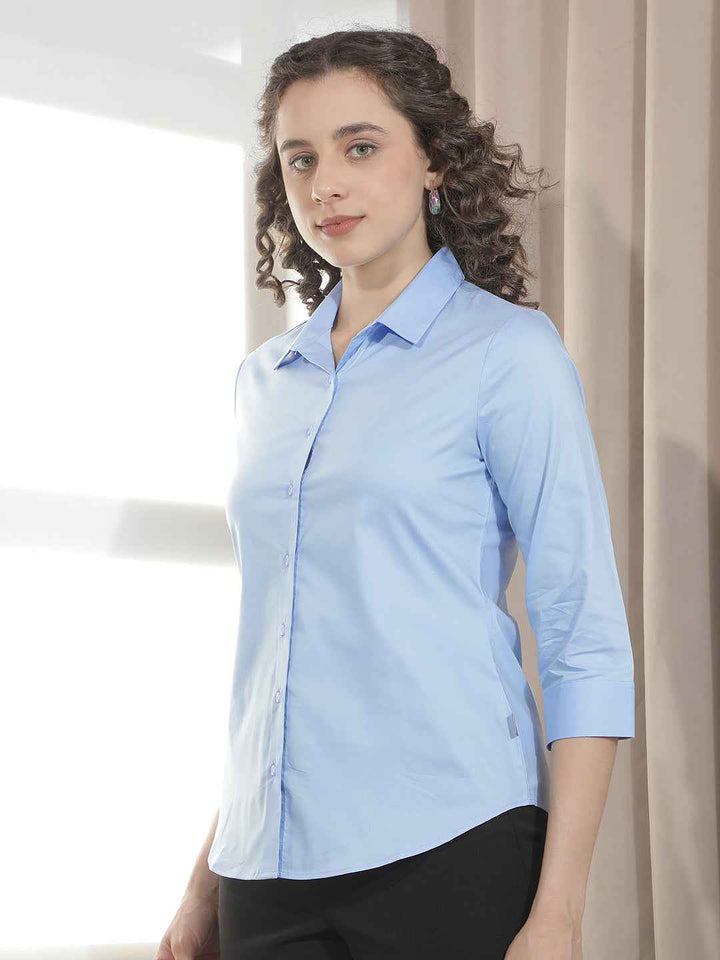 Bright Azure Sky Blue Casual Shirt
