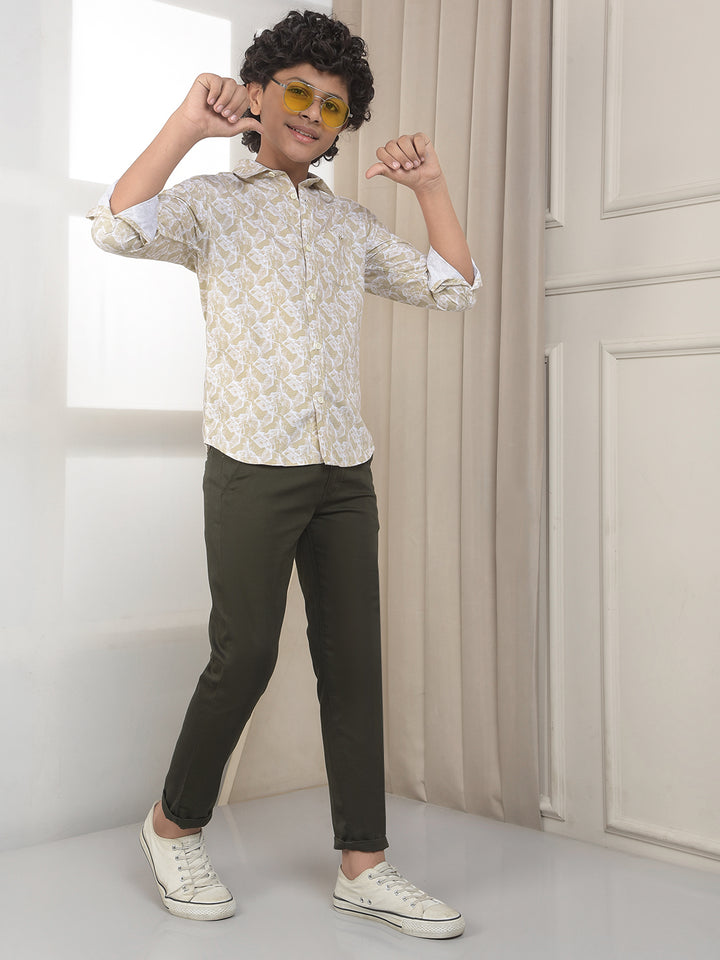 Olive Paisley Print Shirt