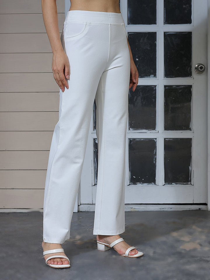 Minimalist Chalk White Straight Treggings