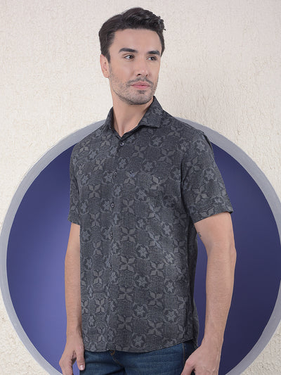 Shadow Mosaic Black Printed Shirt