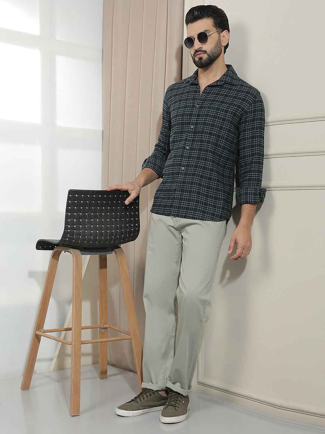 Green Straight Trousers