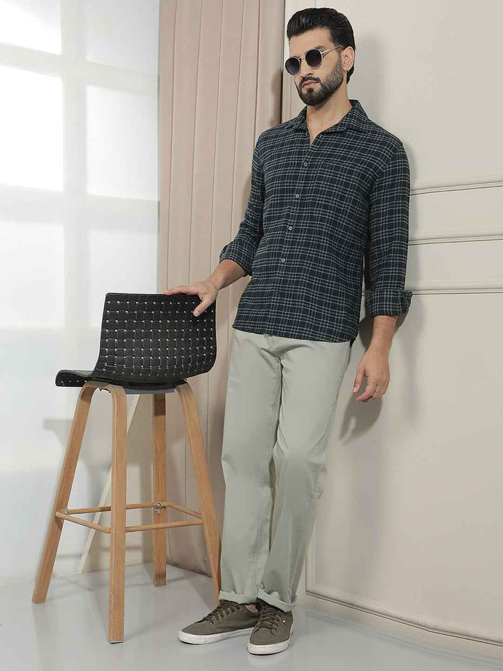 Green Straight Trousers