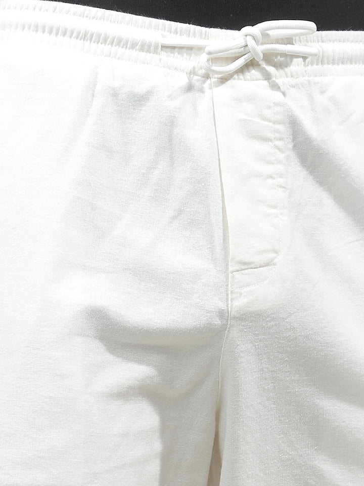 Tailored Crisp White Linen Shorts