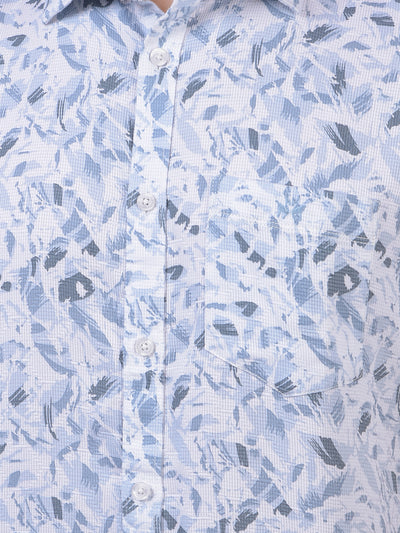Blue Printed 100% Cotton Shirt