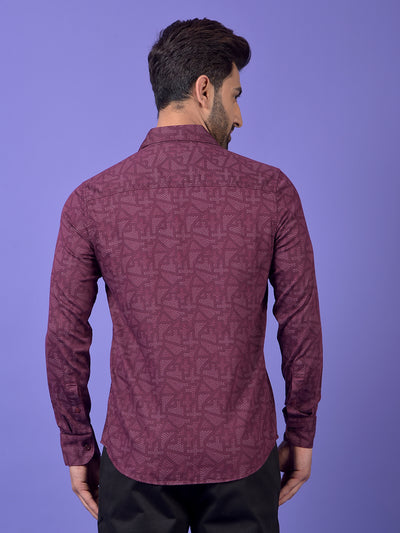 Maroon Printed Shirt