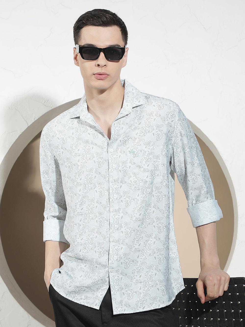 Contemporary Verdant Green Printed Shirt