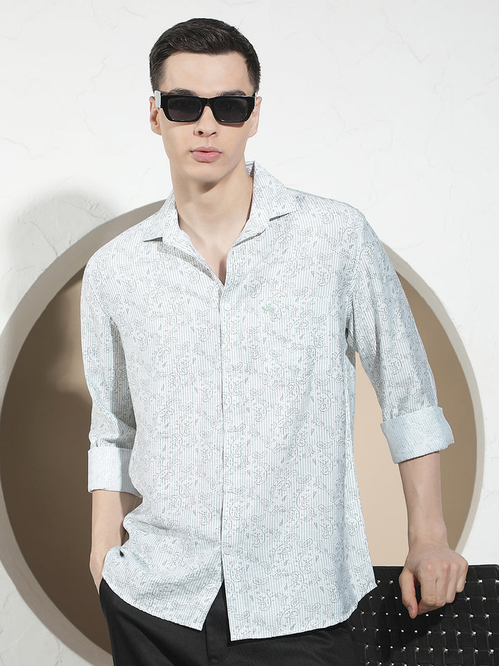 Contemporary Verdant Green Printed Shirt