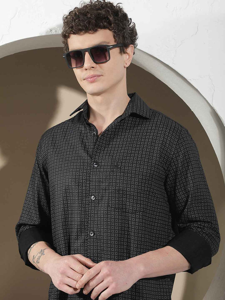 Trendy Black Printed Shirt