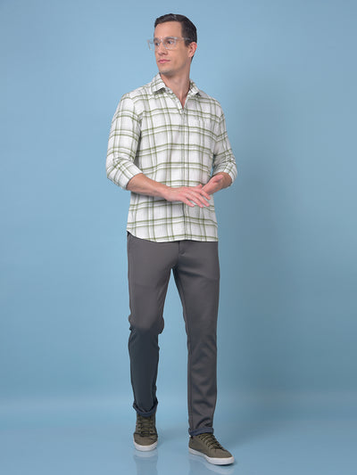 Green Checked 100% Cotton Shirt