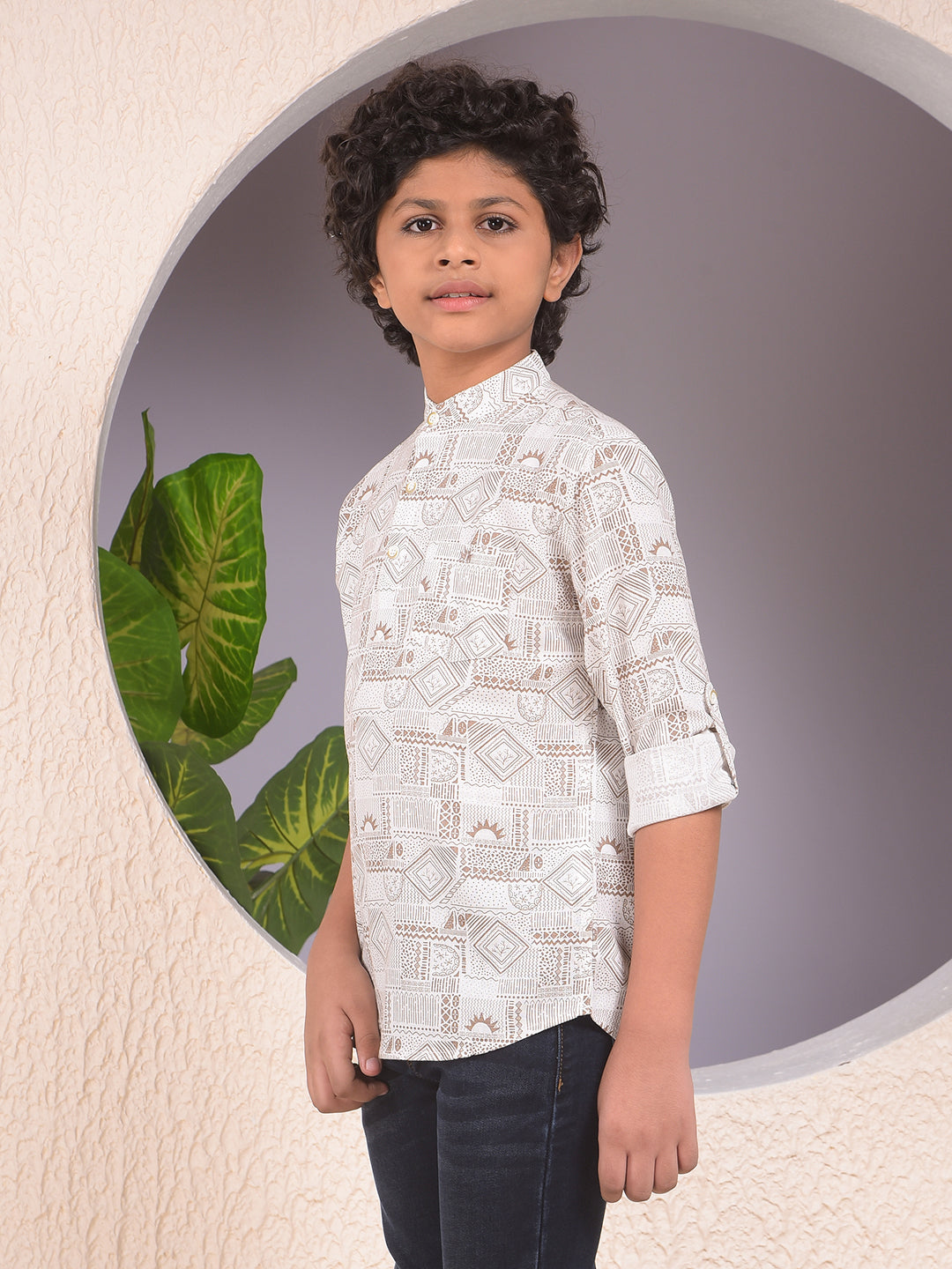 Vivid Brown Printed Kurta