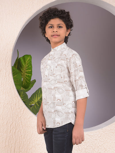 Vivid Brown Printed Kurta