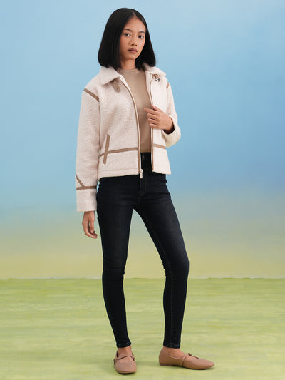 Off-White Cozy Shearling Zip Jacket