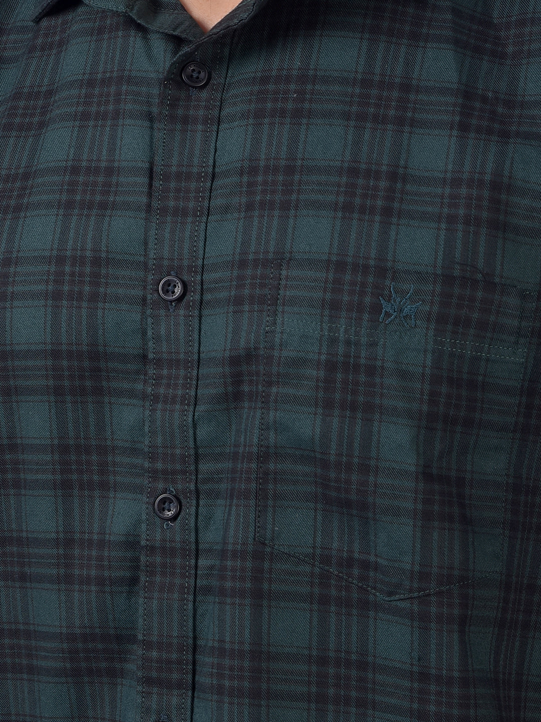 Green Checked 100% Cotton Shirt