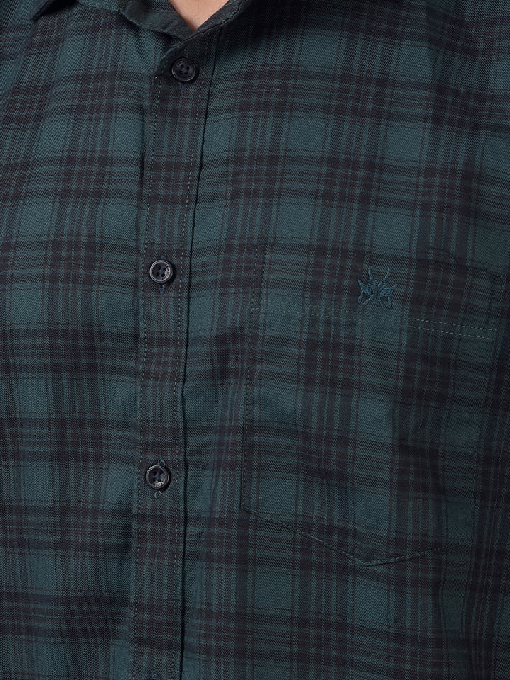 Green Checked 100% Cotton Shirt