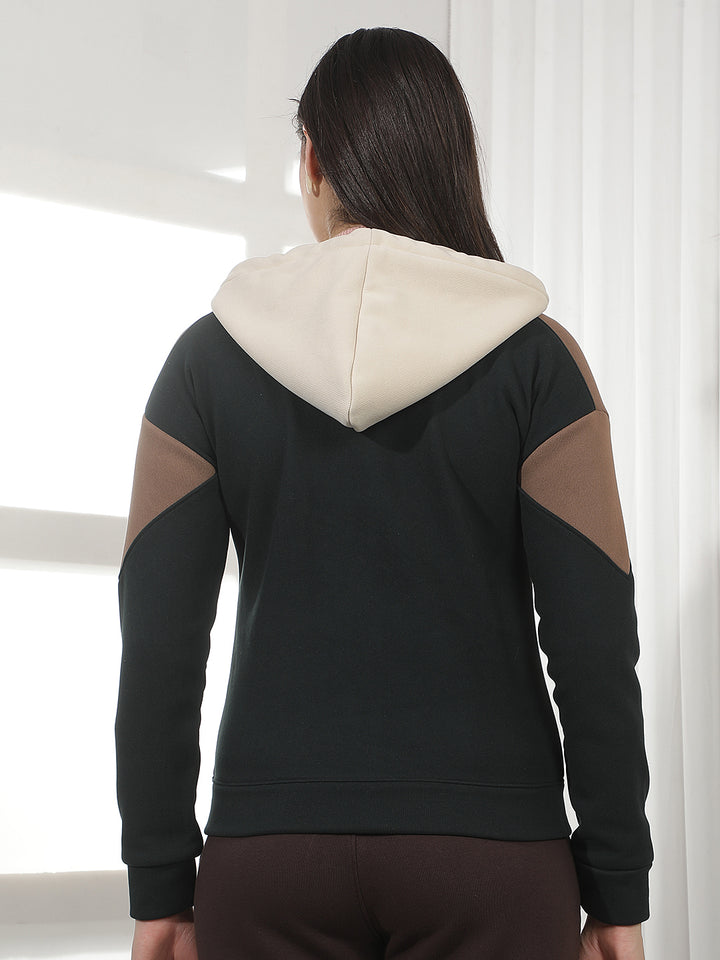 Color-Blocked Hooded Neck Sweatshirt