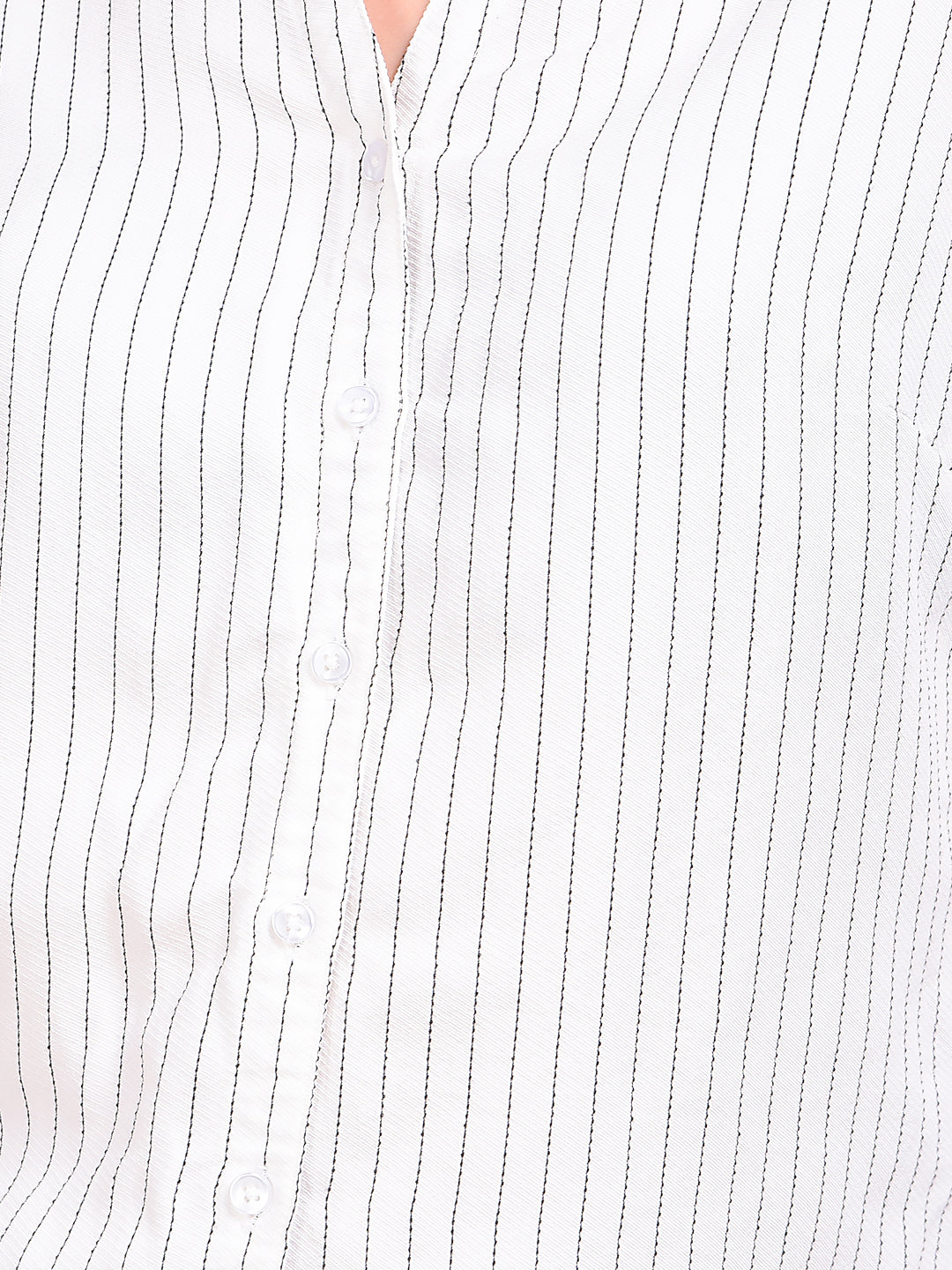 White Vertical Stripes Shirt