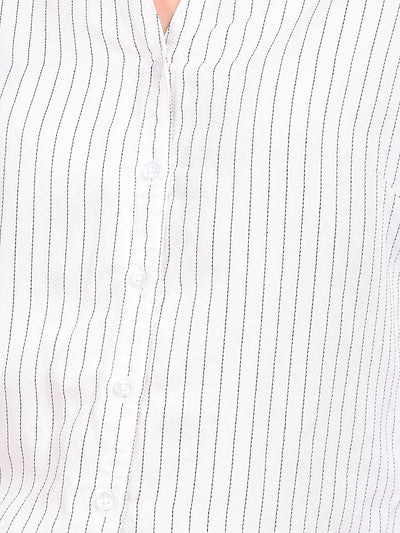 White Vertical Stripes Shirt